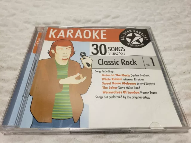 Karaoke CD Classic Rock Vol. 1 Includes White Rabbit Sweet Home Alabama 30 Songs