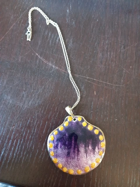Pendentif Ancien En émaux De Limoges - Anneau Or 18 Carats, Bijou Vintage