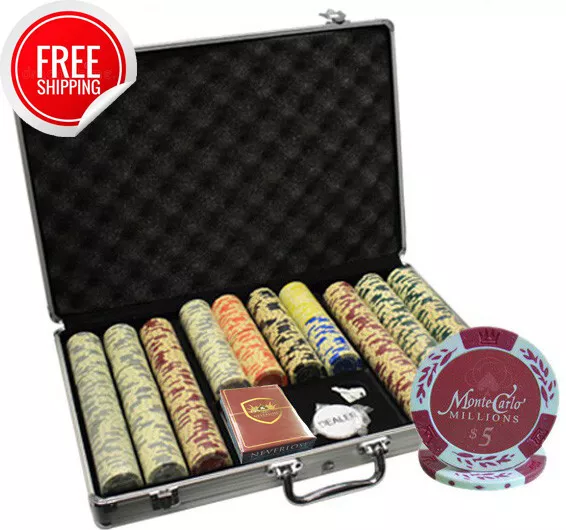 Mrc Poker 650Pcs 14G Monte Carlo Millions Poker Chips Set With Alum Case