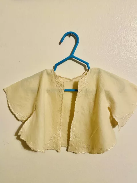 Yellow Embroidered Vintage Baby Top/jacket