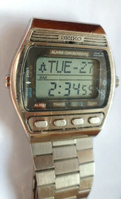 VINTAGE SEIKO D229 5030 4 front pushers matrix lcd made in Japan