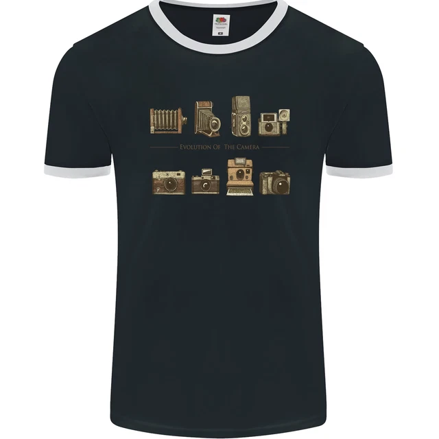 Photography Camera Evolution Photographer Mens Ringer T-Shirt FotL
