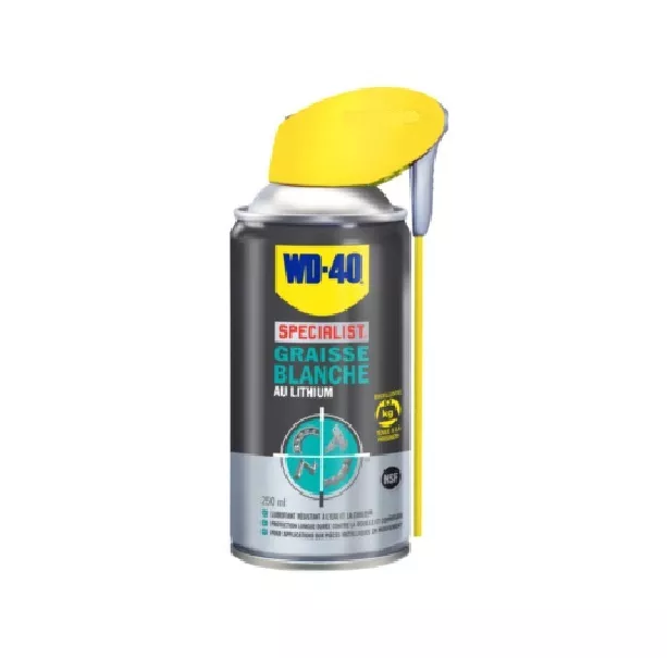 GRAISSE BLANCHE AU LITHIUM 250 ML WD40 lubrification longue durée résiste eau