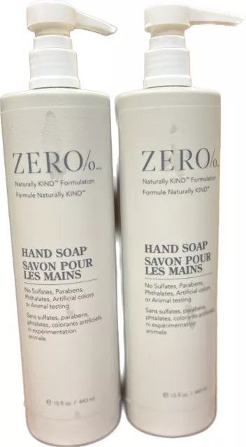 Gilchrist & Soames Zero% 2x HAND SOAP Naturally Kind Formulation 15 fl oz each