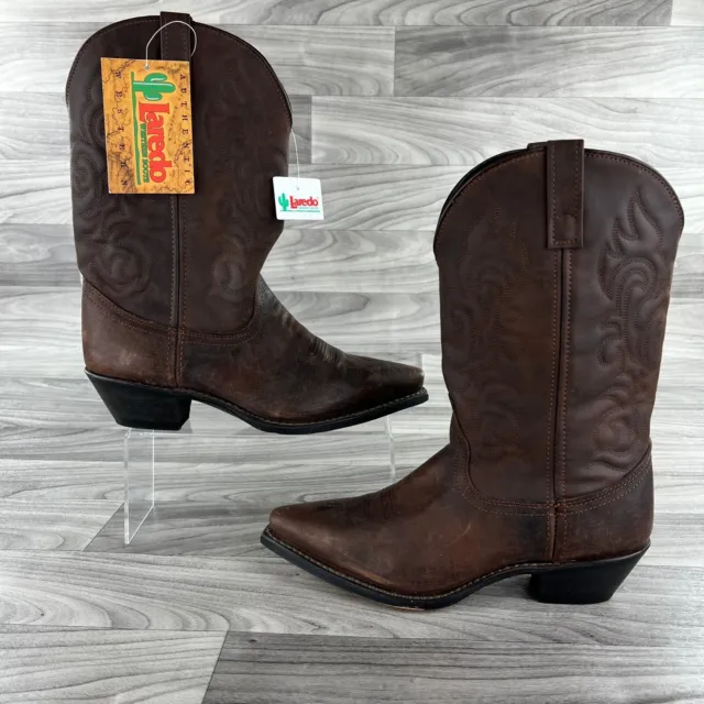 NWT Laredo Cowboy Boots Womens 9.5 Brown Prairie Gaucho Leather Western 5763