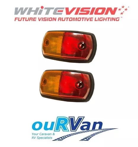 2 X Whitevision Led Side Marker Caravan Trailer Replacement 85760 Waps Sm13Raled