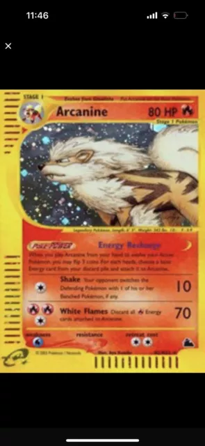 Pokémon Card Wizards Arcanine H2/H32 Skyridge e-Series Holo