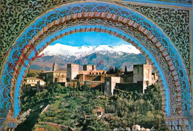 Picture Postcard__Granada, Vista General De La Alhambra Y Sierra Nevada