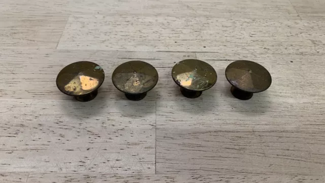 Metal Vintage Lot of 4 Drawer Pulls Knobs Antique Furniture Hardware Marked