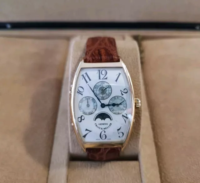 Orologio da polso originale Franck Muller Curvex calendario perpetuo 2850 QP 18 carati massiccio