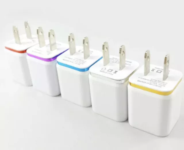 10x Lot DUAL USB 5V 2.1/1 Amp 2-port Wall Charger Tablets/ Phones Samsung LG HTC