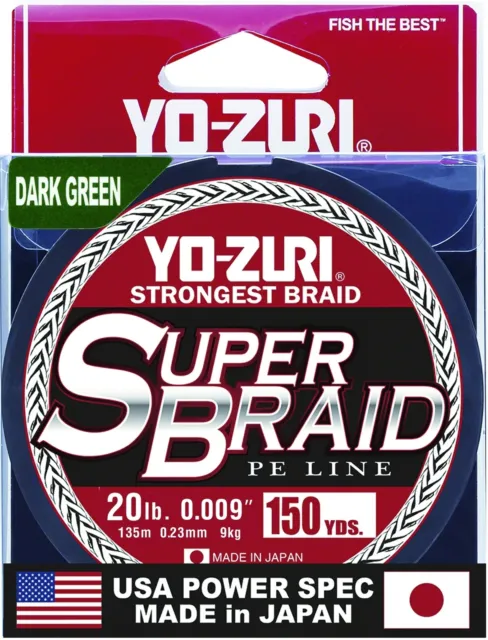 YO-ZURI SUPERBRAID DARK GREEN BRAIDED Fishing Line 20lb 300yd R1266-DG  Braid $22.99 - PicClick