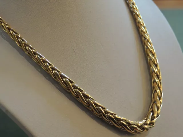 Collier or jaune 18 carats maille palmier en chûte