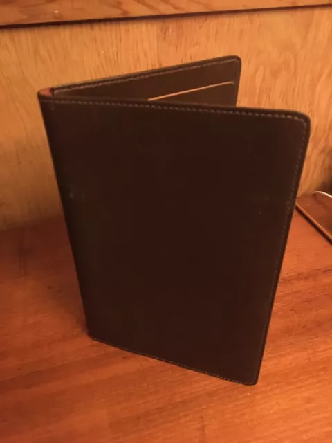 Berman - Black Leather Pad Folio Notepad Organizer Cover - 8.30" x 5.75"