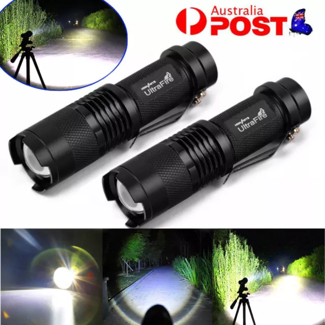 1/2/5Pcs Powerful 6000LM CREE XML T6 LED Flashlight Zoomable 3Mode Torch Light