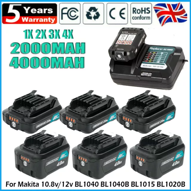 For Genuine Makita Battery 12V BL1041B BL1040B BL1021B 1020B 1016 Charger 10.8V