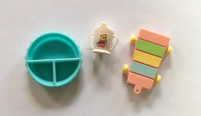 VINTAGE HASBRO 1980's MY LITTLE PONY ACCESSORIES - BOWL, SIPPY CUP, XYLOPHONE