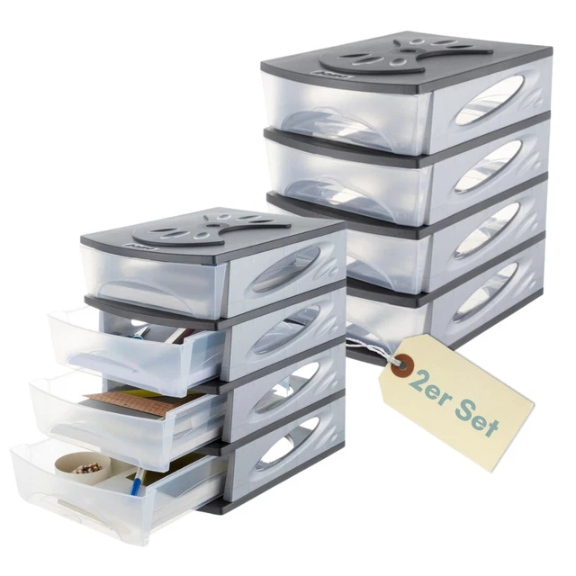 2ER SET BRIEFABLAGE Dokumenten Ablage Box Fächer A4 Organizer Sortier ...