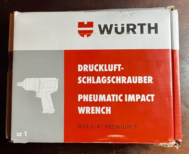 WURTH Premium 3/4" Inch Pneumatic Air Impact Wrench Rattle Gun Big 1680 Nmpower