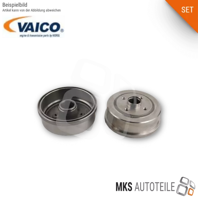 2x VAICO Bremstrommel SET/Satz hinten für CITROEN PEUGEOT SUZUKI TOYOTA