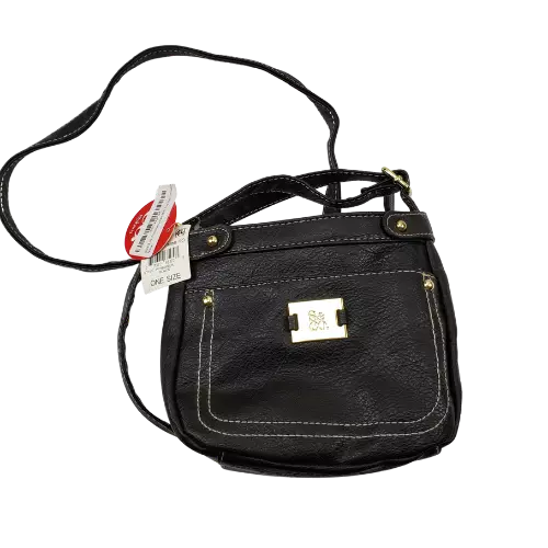 Style & Co Precious Cargo Mini Top Crossbody Purse Black Handbag Faux Leather