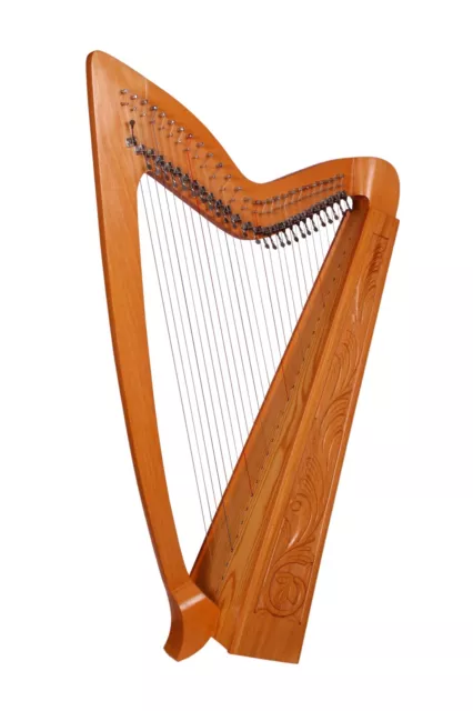 Limerick 27 Strings Ash Wood Irish Harp with Levers | Spare str, Key, Book & Bag