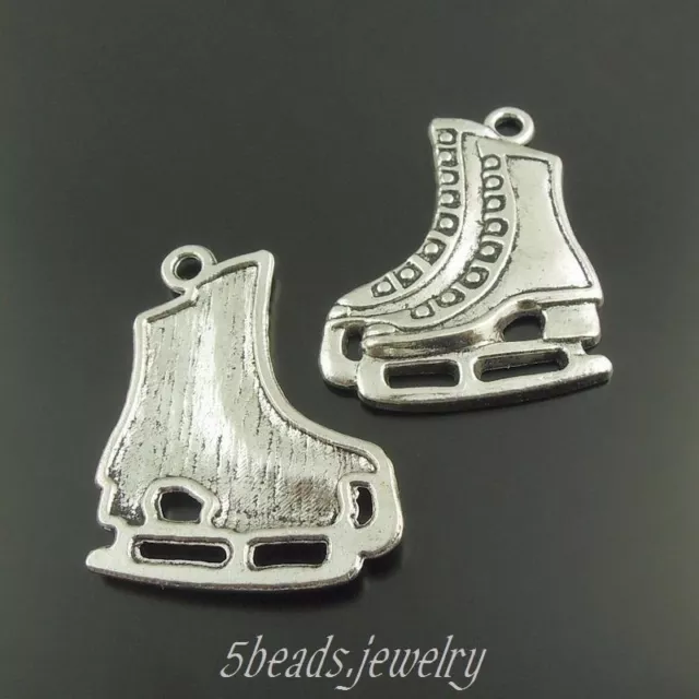 10 Stück Antike Silber Legierung Rolle Schlittschuhe Charm Anhänger Kunst 37892