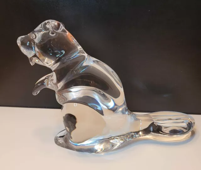 Beaver Figurine. Vintage signed art glass figurine~F.M. Konstglas Ronneby SWEDEN