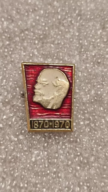 Vintage Soviet Pin Badge USSR Lenin Communism Propaganda