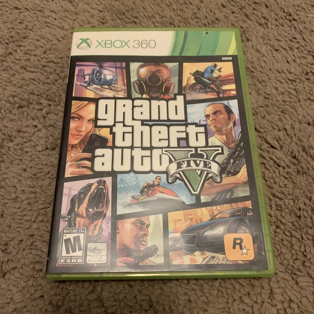 GRAND THEFT AUTO V GTA 5 (Microsoft Xbox 360, 2013) Complete with Map