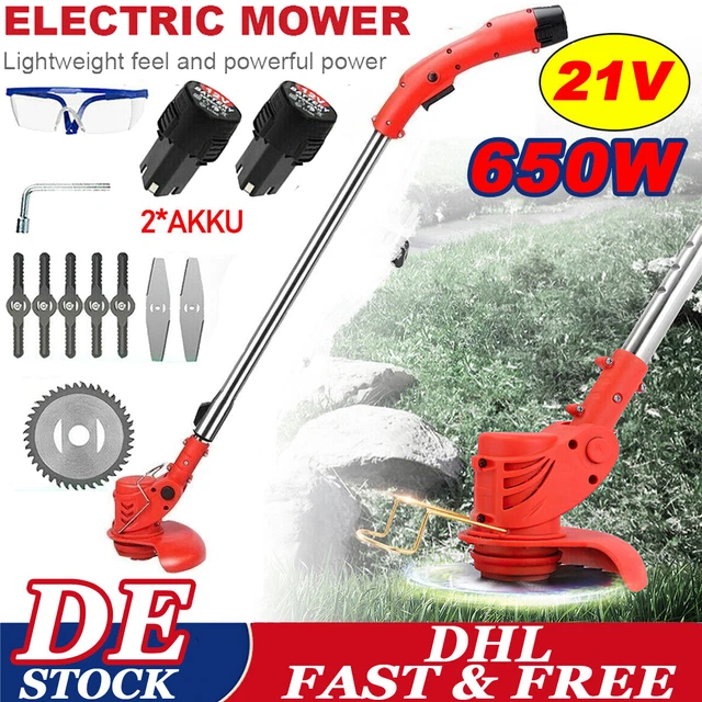 Rasen Trimmer Rasenmäher Elektro Freischneider Kantenschneider Motorsense 2x Akku 83174748