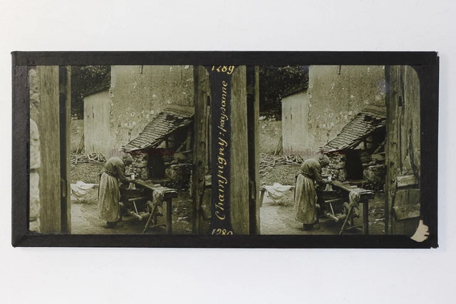 France Champigny-sur-Yonne Photo Stereo P50L4n2 Glass Plate Vintage c1930