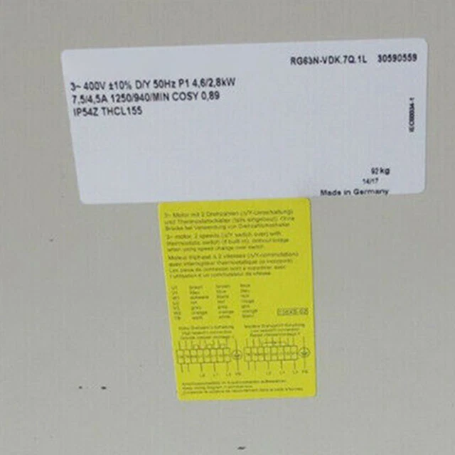 400V 7.5A 4600W For Ziehl Abegg RG63N-VDK.7Q.1L RG63NVDK7Q1L Cooling Fan