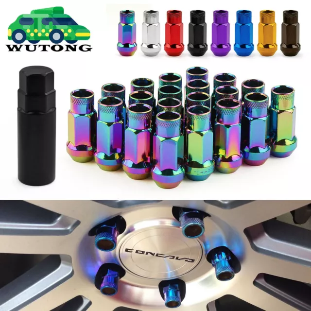 20PCS Extended Forged Steel Wheel Tuner Lug Nuts Open End Cone M12X1.5 M12X1.25