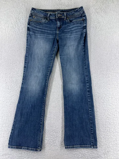Simply Vera Wang Pants Womens 4 Blue Denim Jeans Flare Cotton Blend Low Rise