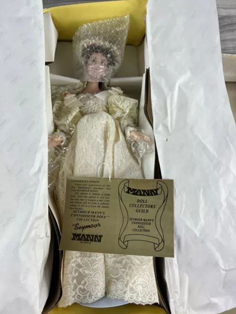 Vtg Seymour Mann Connoisseur Collection Porcelain Bride Doll Vanessa 17 Inch 3