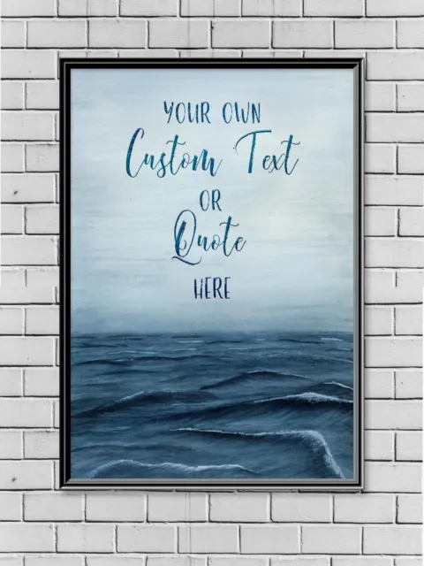Oceano nebbioso, Seascape Quote arte da parete stampa le tue parole, poesia o testo personalizzato.