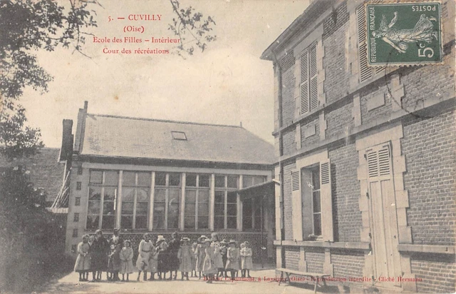 Cpa 60 Cuvilly / Ecole Des Filles