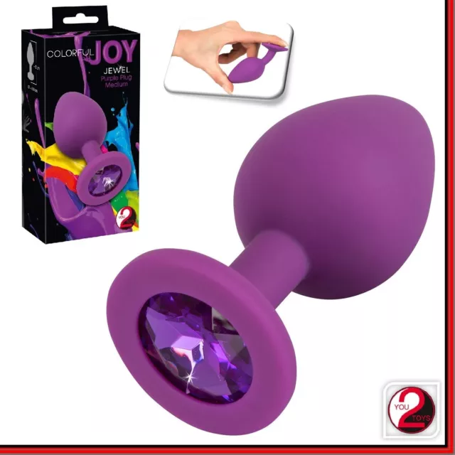 Butt Anal Plug in silicone viola con cristallo Jewel Purple Medium Sexy Toys ass