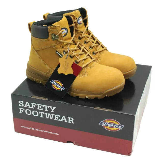 NEW Dickies Ladies Women's Corbett Full Safety Work Boots Honey Brown All Sizes