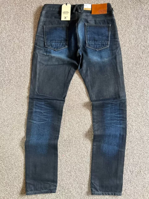 Jeans da uomo Kaihara Denim nuovi con etichette Natural Selection conici puliti | W32 L34