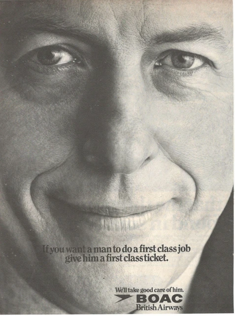 Boac Airways British 1973 Advertising' Vintage We'Ll Take Good Care Of Him 4r5u