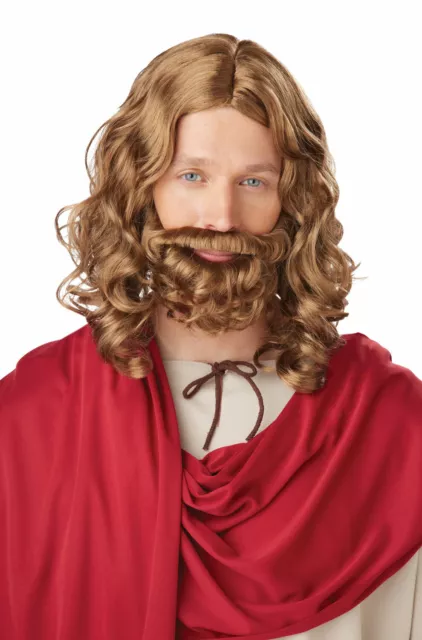 Biblical Jesus Wig and Beard Adult Set Brown