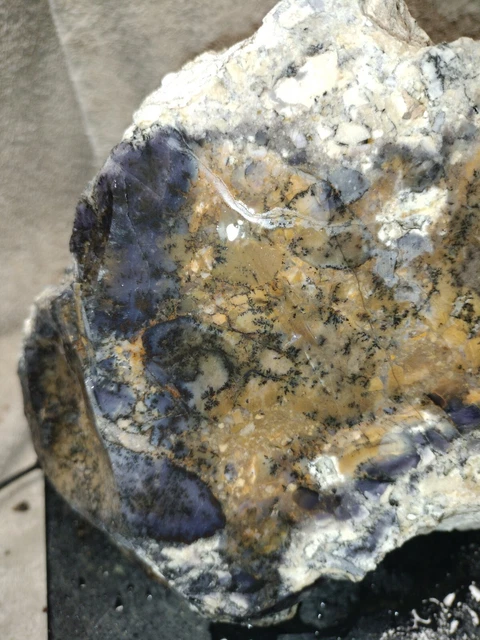 17LB PURPLE Amethyst Sage Plume Agate LARGE Rough Cut Face #351