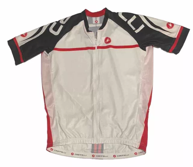 Mens Castelli Rosso Corsa Tight white racing aero Cycling Jersey Xxl