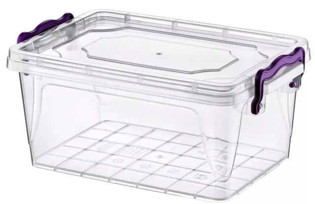Rectangle Storage Box With Lid Handle 3L Clip lock Plastic Clear Food Container