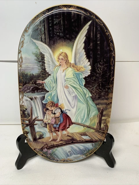 Guardian Angel Bradford Exchange German Oval Plate 1995 Behuteter Heimweg