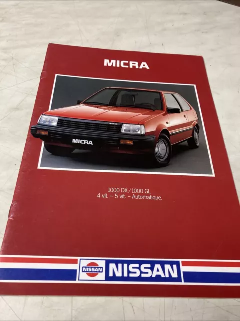 Nissan Micra 1000DX 1000GL DX GL 1000 catalogue prospectus brochure publicité