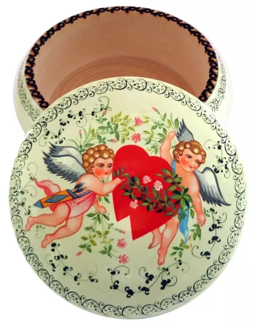 Anges Boite dragées, bonbons - Boite en bois peint Anges - Cadeau Saint Valentin
