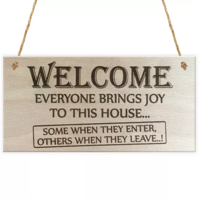 Everyone Brings Joy To This House Novelty Wooden Hanging Plaque Funny Door Sign 2